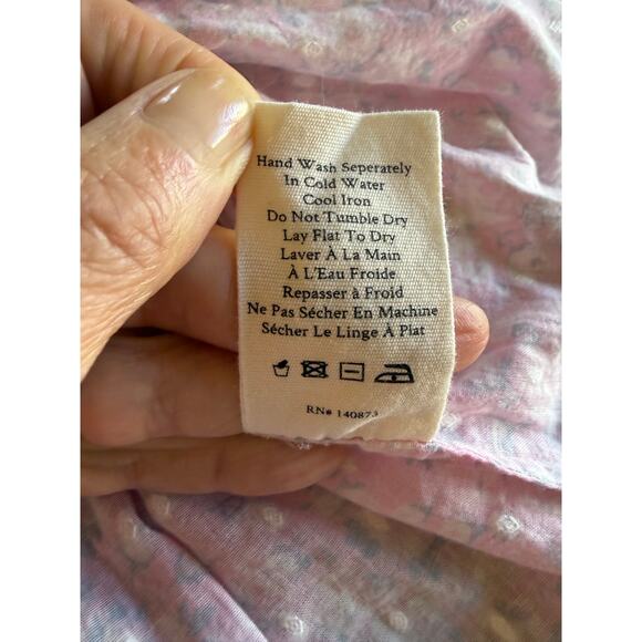 LOVE SHACK FANCY Women's Ensley Floral Print Smocked Mini Dress Pink Size Medium - Picture 11 of 11